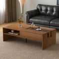 thumbnail image 6 of gaoyangjiaju Mid-Century Modern 51.18" Coffee Table with LED Light & Storage, Versatile Living Room Table for Home Decor & Organizing, Stylish Center Table for Living Room, Walnut, 6 of 6