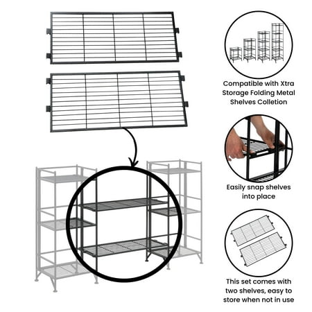 

Convenience Concepts Xtra Storage Shelf Metal Extension Set of 2 Black