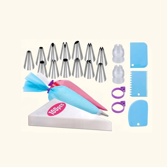 Piping Bags and Tips Set, Multi Color Food Grade Baking Decorating Kit with 120 Disposable Icing Bags for Cake Cookie Cupcake Decoration