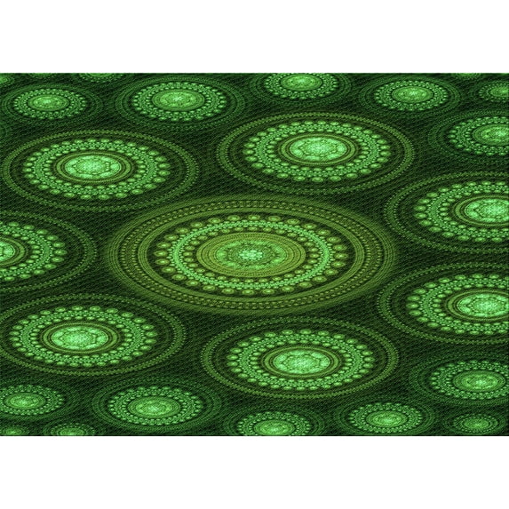 Ahgly Company Indoor Rectangle Patterned Dark Lime Green Area Rugs, 4' x 6'