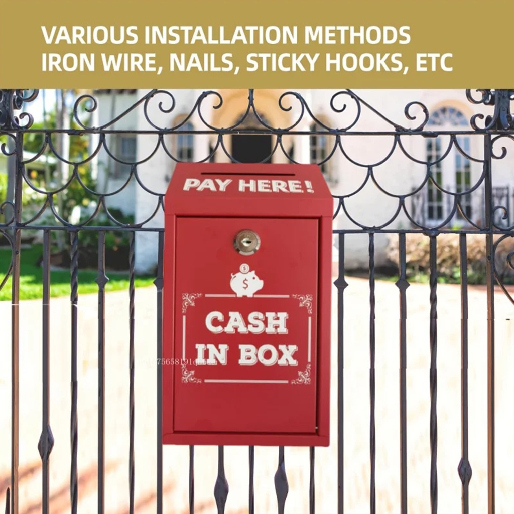 Security Box Key Locks Safe Deposit Cash Storage Home Office Use