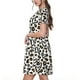 thumbnail image 2 of Fotbe Heart Leopard Vestido Largo de Moda para Mujer, Vestido Tipo Camiseta con Manga Corta y Estilo Casual a Rayas y Bloques de Color, 2 of 6
