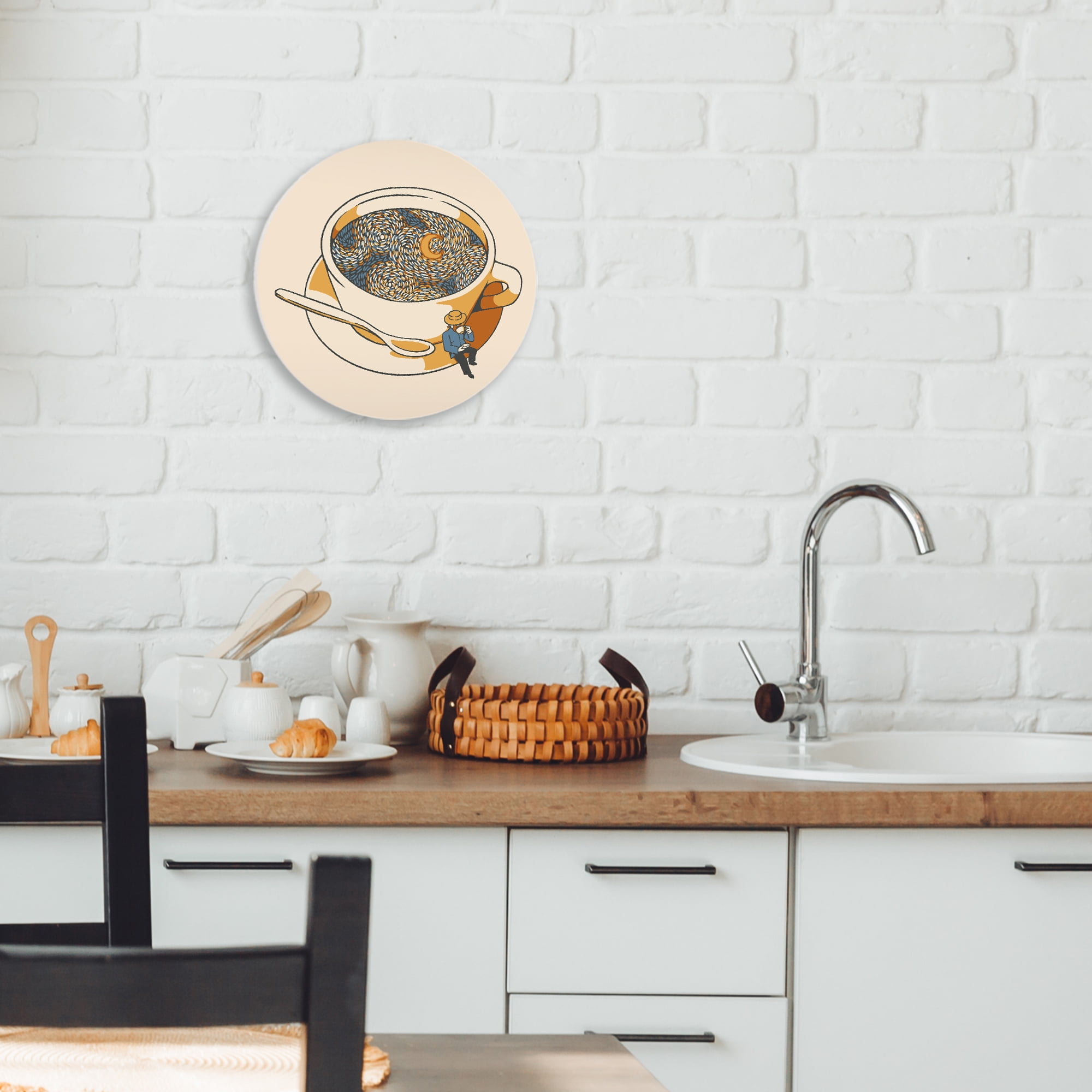 Stupell Industries Starry Night Coffee Circular Wall Plaque, design by Tobe Fonseca