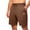Brown, variant on Yghzkop Men's Beach Shorts Side Vent Design Quick Dry Drawstring Elastic Waist Casual Solid Color Swim Trunks with Pockets for Pool Sports