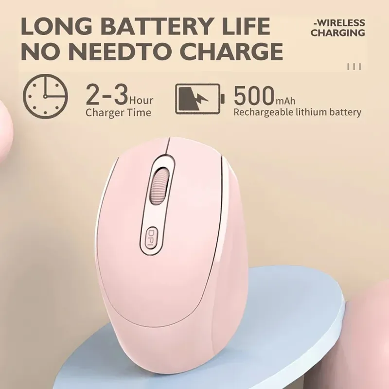 Rechargeable Bluetooth-compatible Wireless Mouse 2.4G Optical Mice with USB RGB 1600DPI Mouse for Computer Laptop PC Mute Mouse