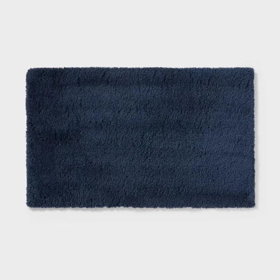 Threshold Tufted 40X24 Rectangle Bath Rug High Pile Spa Plush, Navy