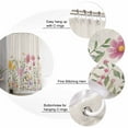 thumbnail image 6 of Shower Curtain Wild Flowers Bathroom Curtains with Hooks, Waterproof Fabric Farmhouse Butterfly Leaves Linen Bath Shower Curtains Set for Bathroom Bathtubs Decor 72x72 Inch, 6 of 8