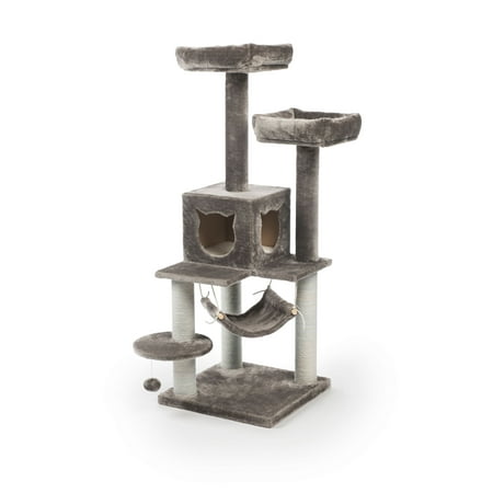 UPC: 0048081073100 | Prevue Pet Products Kitty Power Paws Plush Party Tower Gray 7310