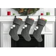 thumbnail image 7 of New Traditions - 3-Pack 20-Inch Christmas Stockings - Gray Cable Knit Stockings with Ivory Pom Poms, 7 of 7