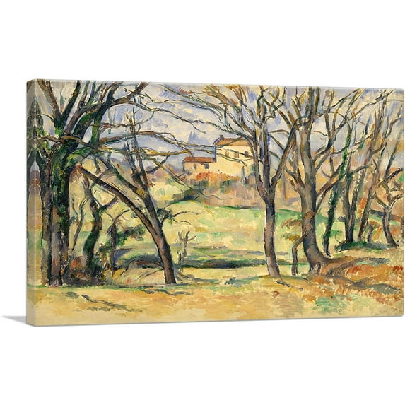 ARTCANVAS Trees and Houses Near the Jas de Bouffan 1886 Canvas Art Print by Paul Cezanne - Size: 26" x 18" (1.50" Deep)