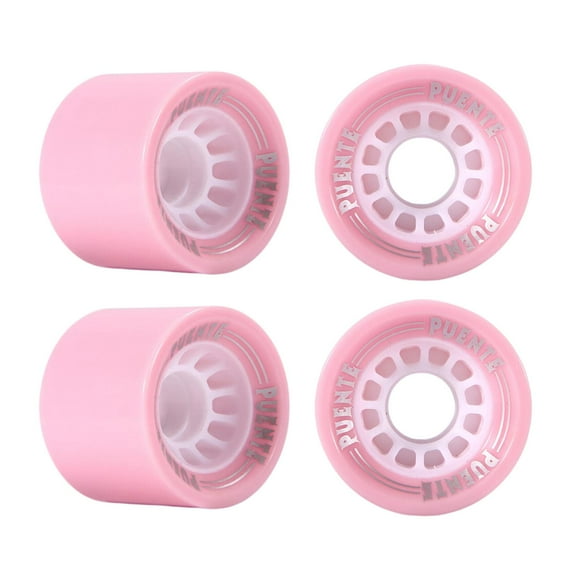Almencla Pack of 4 Longboard Skateboard 70x51mm Stable Cruising Wheel Bearings and Pink