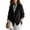 Black, variant on Womens Textured Knit Sweater Coat Blazer Lapel Collar Button Down Long Sleeve Loose Casual Layering Outer Layer Black S