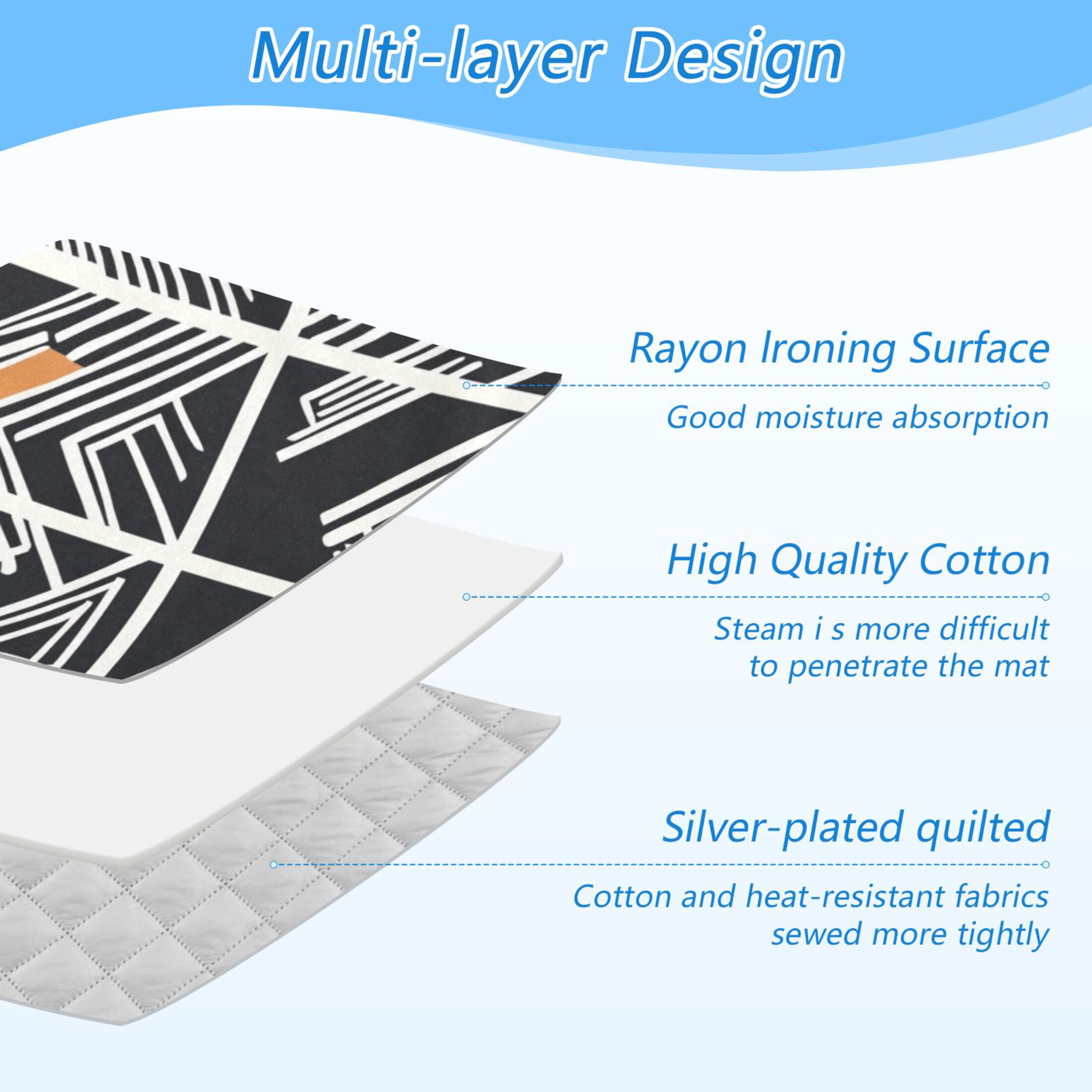 Abstract Geometry Ironing Mat Blanket for Table Top Travel Portable Ironing Board Pad 47.2x27.6 Inch