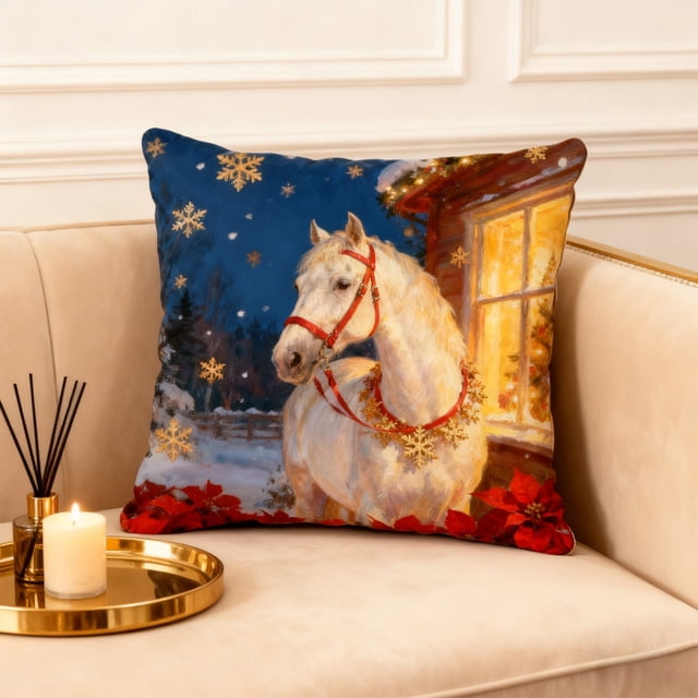 Uuowzo Christmas Pillow Covers 17.7x17.7 Inches Decorative Pillow Cases with Soft Fabric Hidden Zipper for Home Decor Indoor Outdoor Christmas Decorations, #3