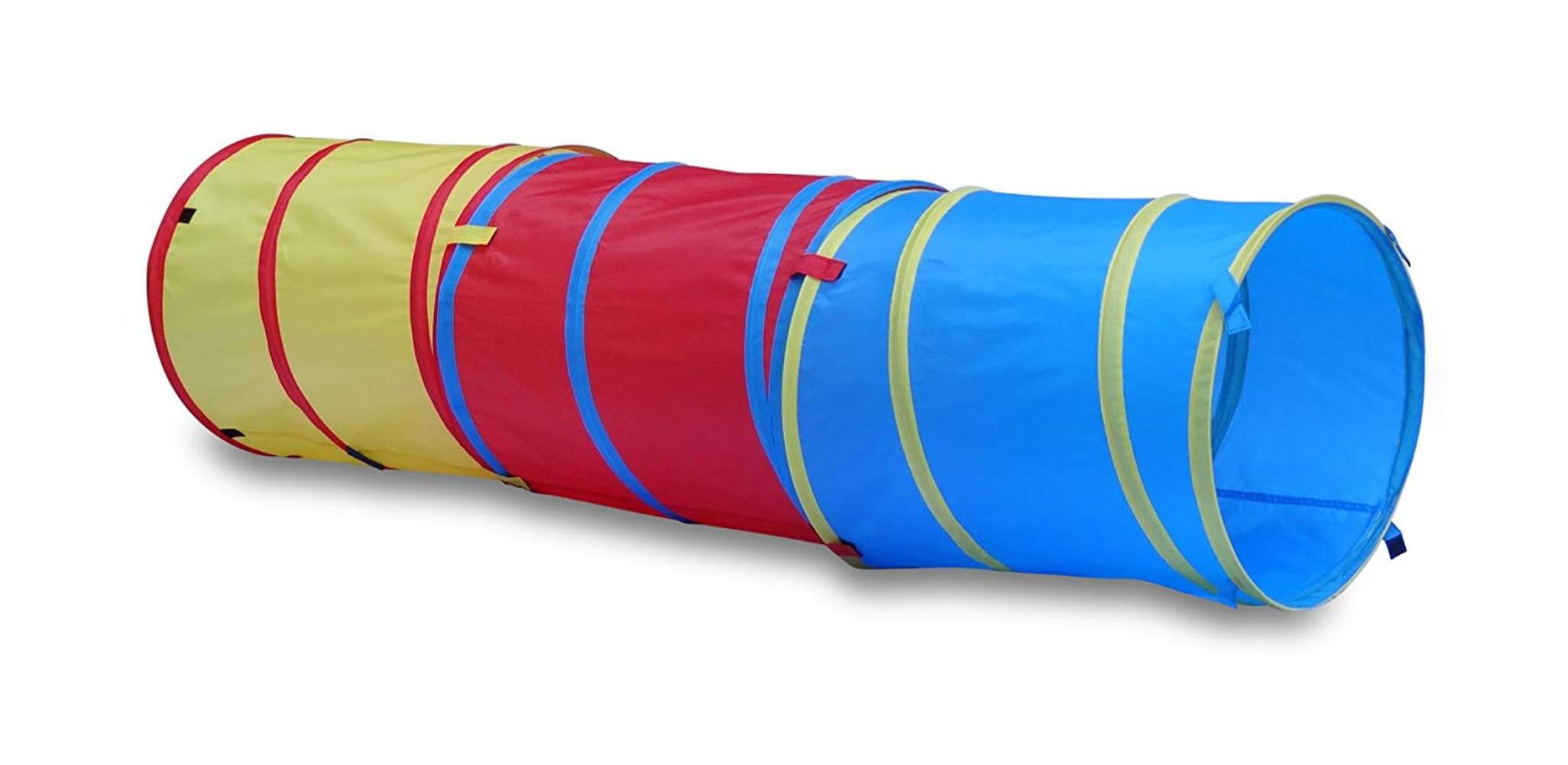 6 Foot Pop Up Kids Play Tunnel 3 in 1 Hide and Seek Tube for Babies