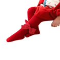 thumbnail image 2 of Infant Christmas Ribbed Pantyhose Girls Stretch Mid-Rise Tights with Bows, 2 of 5