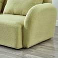 thumbnail image 6 of 94" Teddy Fabric Upholstered Sofa with Pillows, Modern 3-Seater Couch with Extra Deep Seats, Small Floor Lazy Sofa for Living Room Apartment Lounge, Light Green, 6 of 8