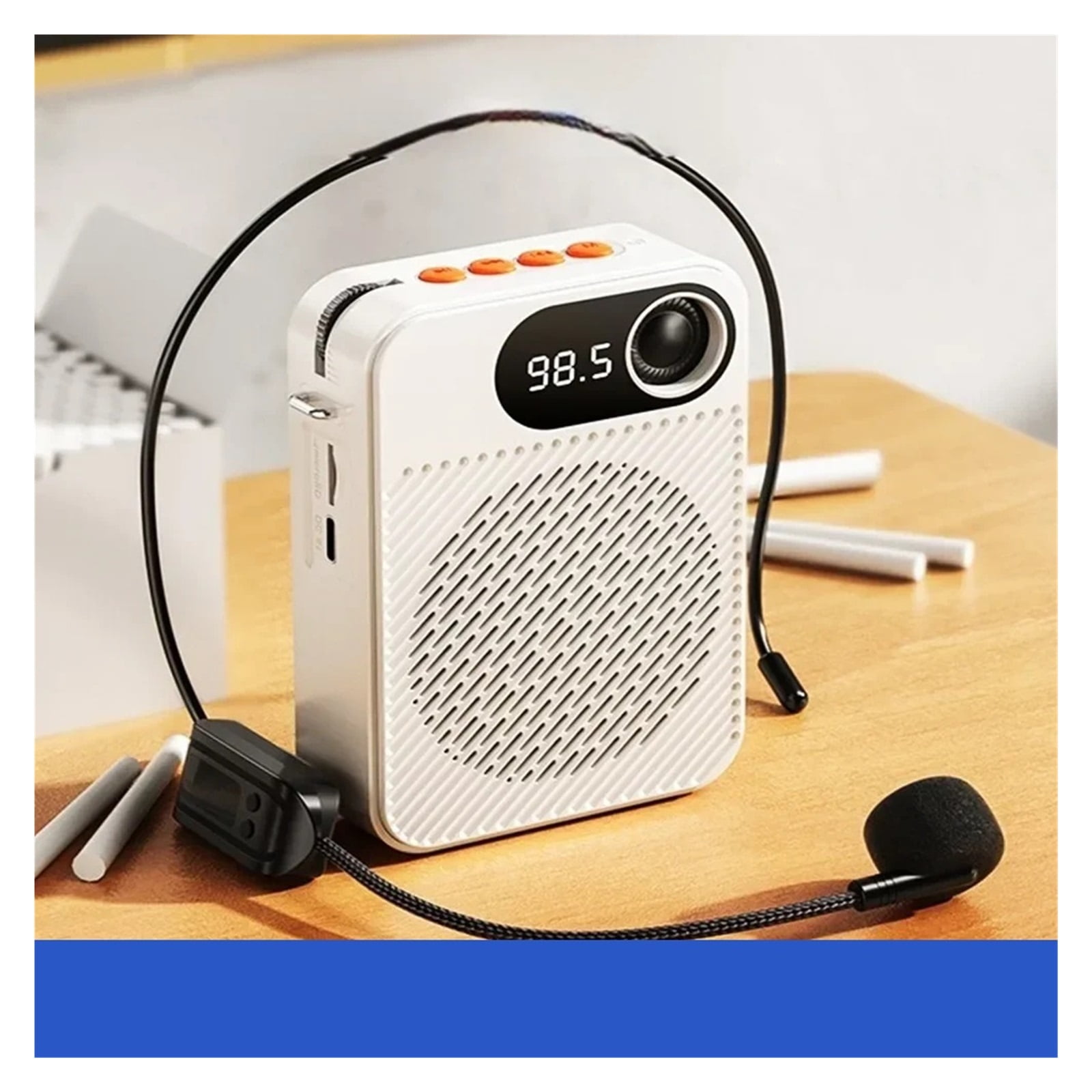 Portable Voice Amplifier With Headset Microphone,Personal Speaker Mic Recharable For Teachers,Tour Guides,Coaches ,Powerful&Original Sound
