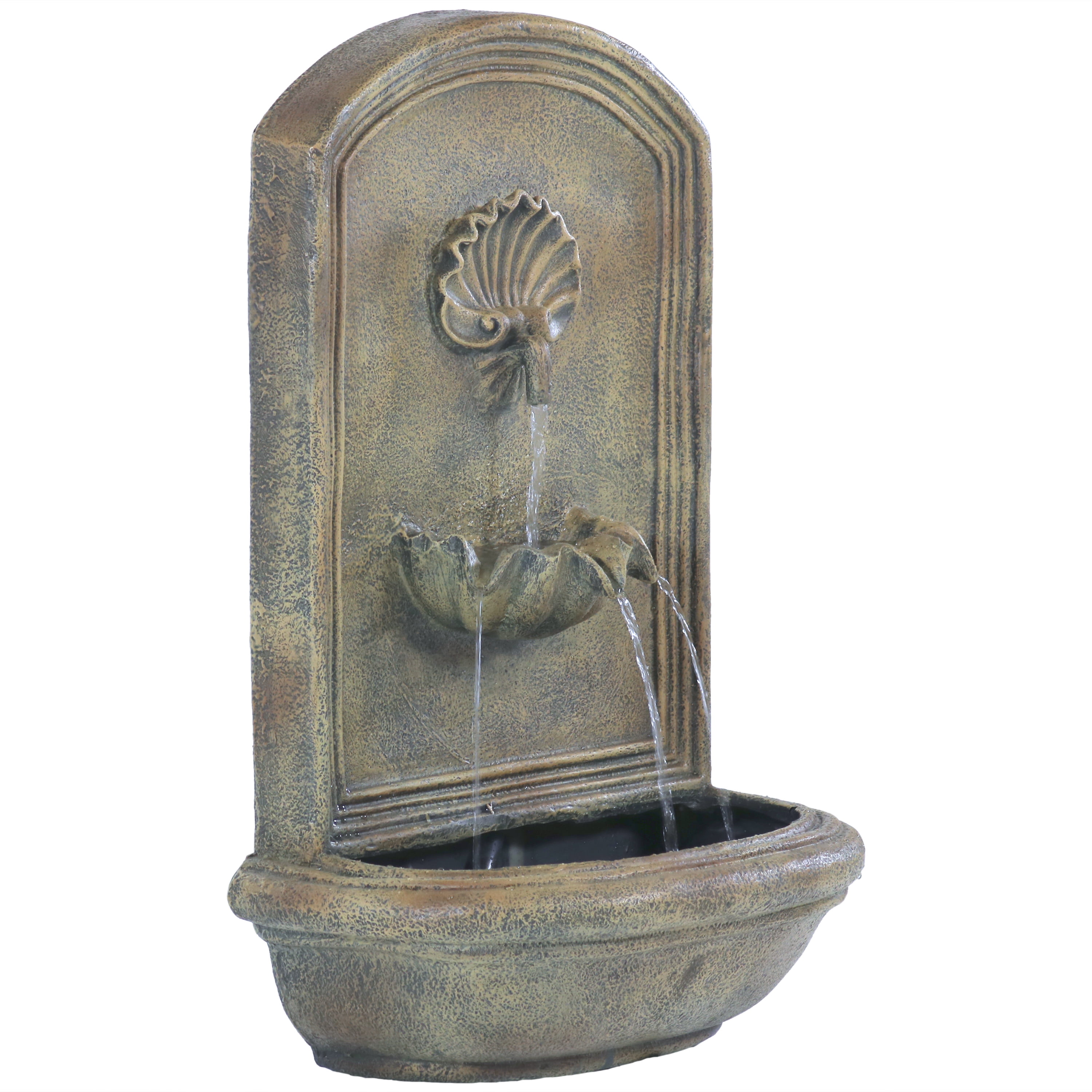 sunnydaze decor seaside outdoor wall fountain