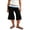 Black, variant on LMLYSoH Women's Capri Pants Fold Over Waistband Low Rise Contrast Color Wide Leg Cropped Lounge Trousers