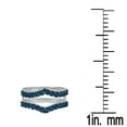thumbnail image 3 of Dazzlingrock Collection 0.95 Carat (ctw) 14K Round Blue Diamond Wedding Enhancer Guard Double Band 1 CT, White Gold, Size 8, 3 of 3