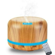 Essential Oil Diffuser, 500ml Aromatherapy Diffuser With Remote Control, Daroma Ultrasonic Aroma Diffuser Nebulizing Cool Mist Humidifier, 7 Color Mood Lights & Waterless Auto-Off for H