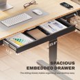 thumbnail image 6 of FunniHomi 48" Width Home Office Electric Standing Desk with Drawers, Sit Stand Desk with Storage, USB Charging, Height Adjustable Computer Desk for Home Office, Bamboo Top and Black Adjustable Frame, 6 of 10