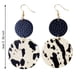 thumbnail image 3 of Nueva Vaca Patrón Animal Pendientes de cuero de las mujeres Ronda de la gota de agua Pendientes de cuero elegante colgante de la joyería de las mujeres, 3 of 4
