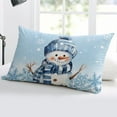 thumbnail image 5 of Blue Snowman Throw Pillow Cover,Christmas Snowflake Seasonal Winter Xmas Rectangle Decorative Pillow Case Protector Soft Cushion Cover Lumbar Pillowcase for Couch Sofa Bedroom Car Decor 20x30 Inch, 5 of 8