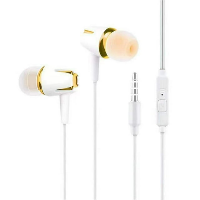 Écouteurs de Sport avec Microphone Réduction de Bruit Anti-Interférence Stéréo Surround Basses Puissantes Lecteur de Musique Signal Stable Écouteurs Intra-Auriculaires Filaires Accessoire de Téléphone