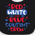 thumbnail image 4 of Inktastic Cousins Crew Red White and Blue 4th of July Boys or Girls Baby Bib, 4 of 4