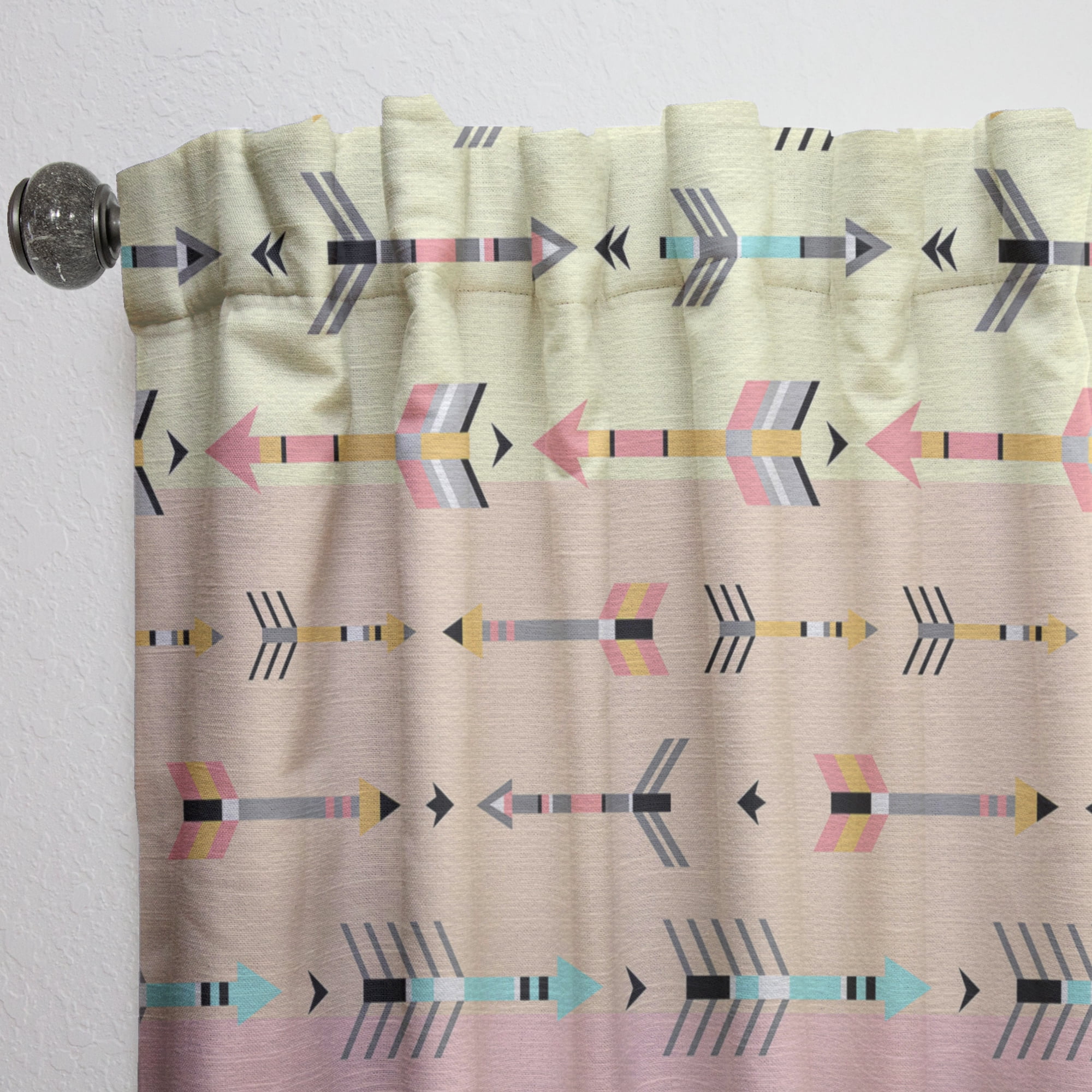 Designart 'Tribal Arrows Boho Art Pattern' Southwestern Curtain Panel