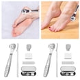 thumbnail image 2 of Hearth & Gear Remover Foot Scraper Stainless Steel Slicer Rasp Hard Skin Remover Foot Rasp Pedicure Foot Care Tool With 10 Replacement For Wet & Foot Remover Gel Feet Peel Quick Gel Polish Remover Toe, 2 of 6