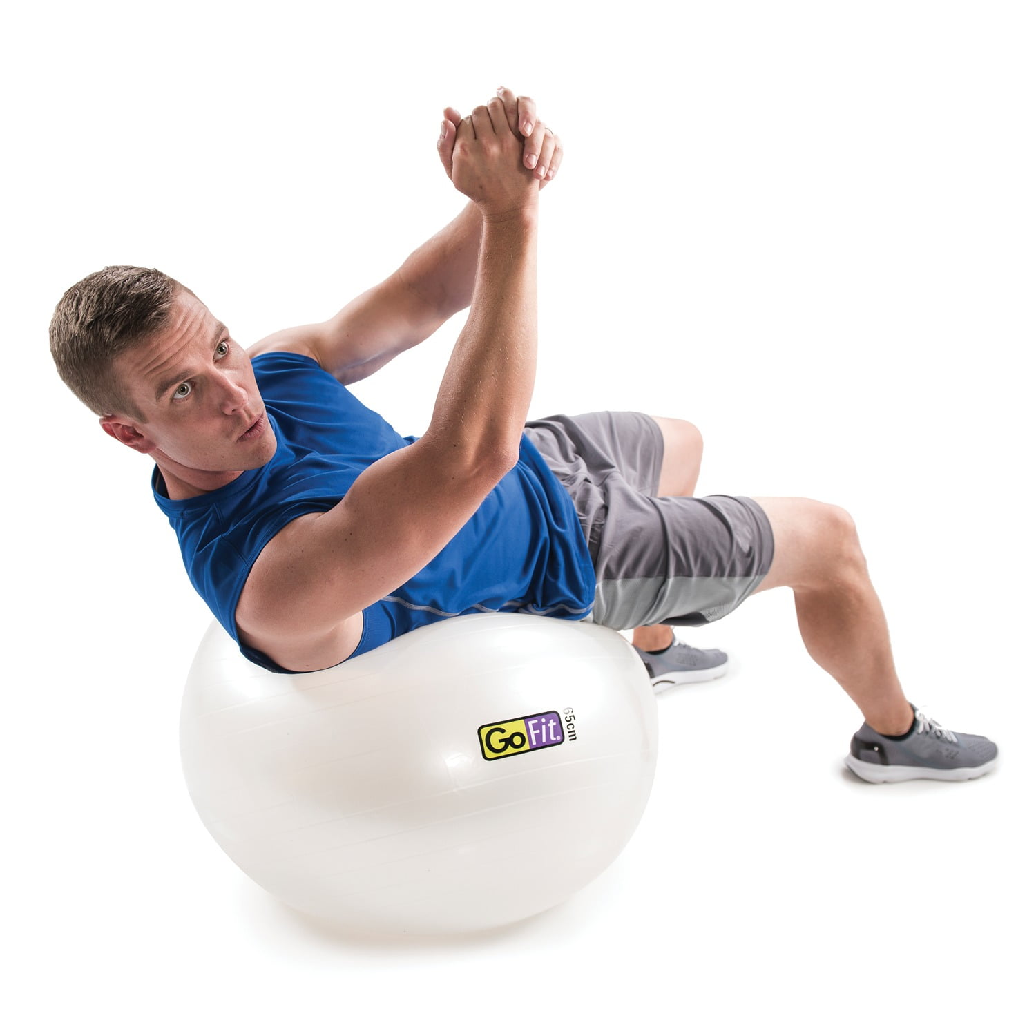 GoFit Stability Ball with Pump (65cm; White), GF-65BALL