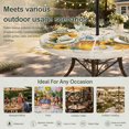 thumbnail image 6 of Round Outdoor Tablecloth with Umbrella Hole and Zipper, Yellow Sunflowers Tablecloth with Elastic Waterproof, Floral Bees Elegant Pastoral Botanical Patio Table Covers for 55" - 60" Pool Tables, 6 of 9