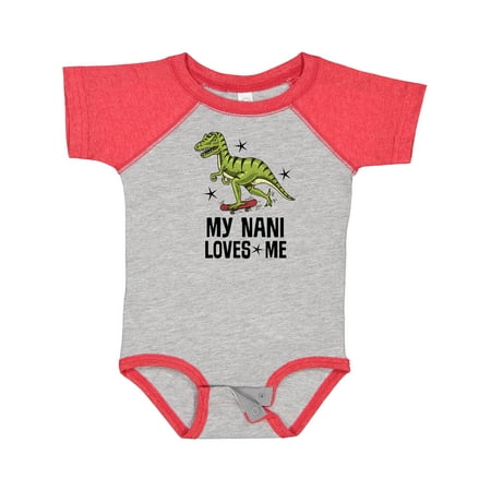 

Inktastic My Nani Loves Me Dinosaur Grandson Gift Baby Boy Bodysuit