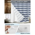 thumbnail image 3 of No Hook Shower Curtain with Snap in Liner,Ocean Navy Blue Stripe Waterproof Bath Curtain Double Layers with See Through Top Window,White Polka Dot Hotel Shower Curtains 72x72in, 3 of 9