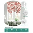 thumbnail image 2 of Red Flower Tie Up Curtains for Windows 45 Inch Length Balloon Curtains Kitchen Adjustable Balloon Window Shade Farmhouse Pastoral Vintage Ethnic Floral Tie Up Valance Bathroom Curtain Window 52"x45", 2 of 6