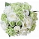 thumbnail image 1 of 2Pcs Rose Artificial Flowers (1-Green with White, 2 Bouquets), 1 of 3