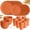 Orange, variant on 32 Pcs Wheat Straw Dinnerware Set for 8, Plates and Bowls Set, Safe Lightweight Dishes Set