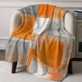 thumbnail image 6 of Orange Grey Abstract Paint Throw Blankets, Modern Rustic Graffiti Soft Fleece Blanket Decorative for Home Sofa Couch Chair Living Bedroom, 30x40 Inches,, 6 of 8