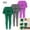Green-3PC, variant on Girls School Uniform Pants Winter Warm Leggings Stretchy Ruffle Trousers Casual Lightweight Elastic Waist Clothes