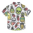 thumbnail image 2 of Dailycode Small Short Sleeve Button Down Shirts Skull and Fruits Casual Shirt 3-10 Years, 2 of 9