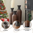 thumbnail image 7 of Hand-Woven PVC Rattan Vases Set of 3,GreyBrown and Beige Striped Floor Vases for Home Decor, 7 of 7