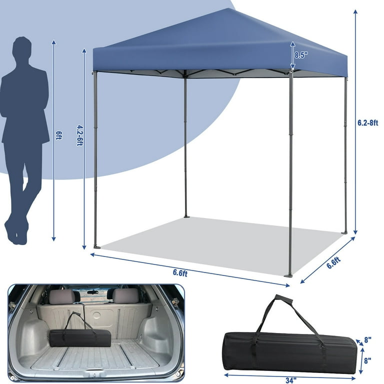 Gymax Large Beach Shade, Outdoor Rain Cover, Easy Pop-up