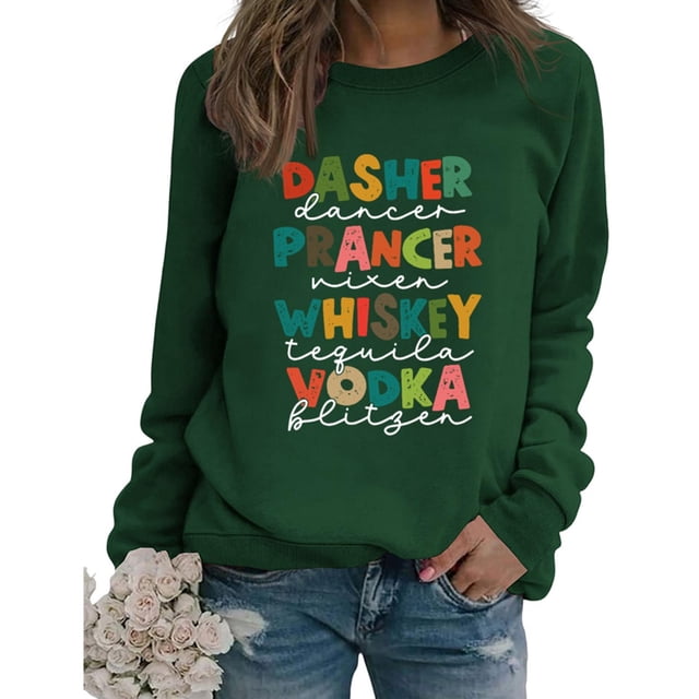 Huaizzzy Chandail en Molleton d'Hiver pour Femmes Mode Festive Imprimé de Noël Col Rond Haut Chandail en Molleton Confortable pour Femmes Chandail en Molleton Floral Chandail Décontracté Chandails en Molleton Tricotés Ensemble de Survêtements pour Femmes Confortable
