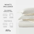thumbnail image 4 of Noble Linens Gingham Check Natural 3-Piece Patterned Duvet Cover Set, King, 4 of 7
