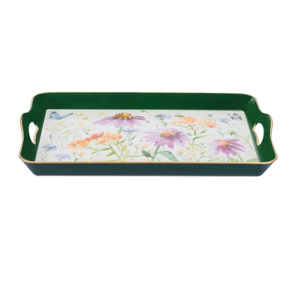 Melrose Wildflower Insect Print Decorative Tray - 17.25"