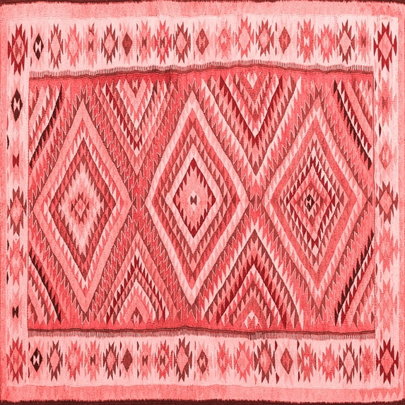 Ahgly Company Indoor Square Southwestern Red Country Area Rugs, 5' Square