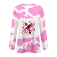thumbnail image 4 of DORKASM Breast Cancer Shirts for Women Crew Neck Pink Ribbon Shirt Long Sleeve Hope Love Wings Trendy Breast Cancer Awareness Tee Gifts Soft Tops Multicolor M, 4 of 4